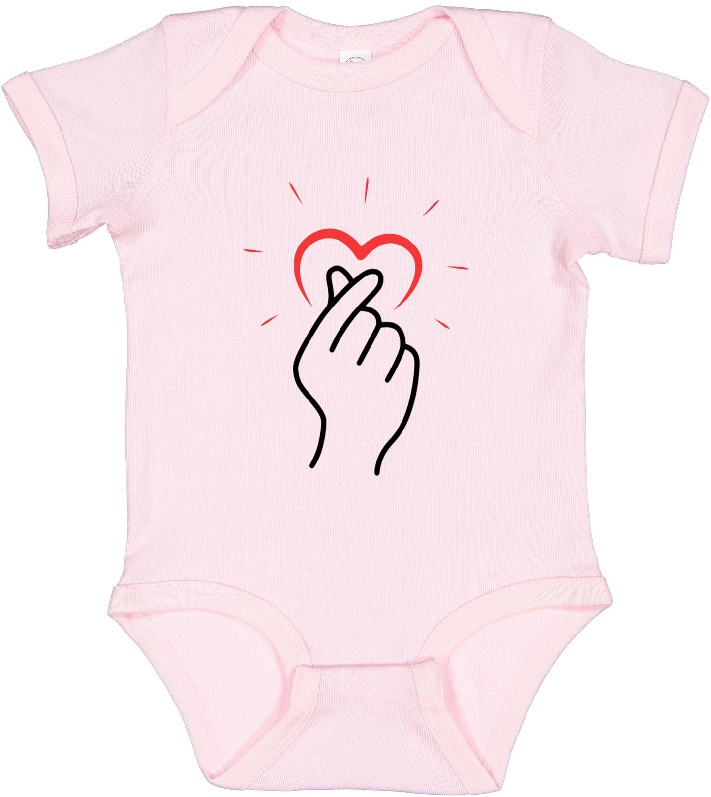 Korean Finger Heart Baby Onesie Bodysuit