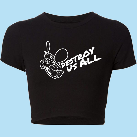 Destroy Us All "The Grim Adventures Of Billy And Mandy" Fitted Short Sleeve Crop Top