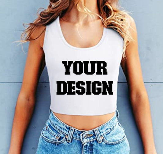 Customize Your Own Cropped Racerback Tank Top With Your Design