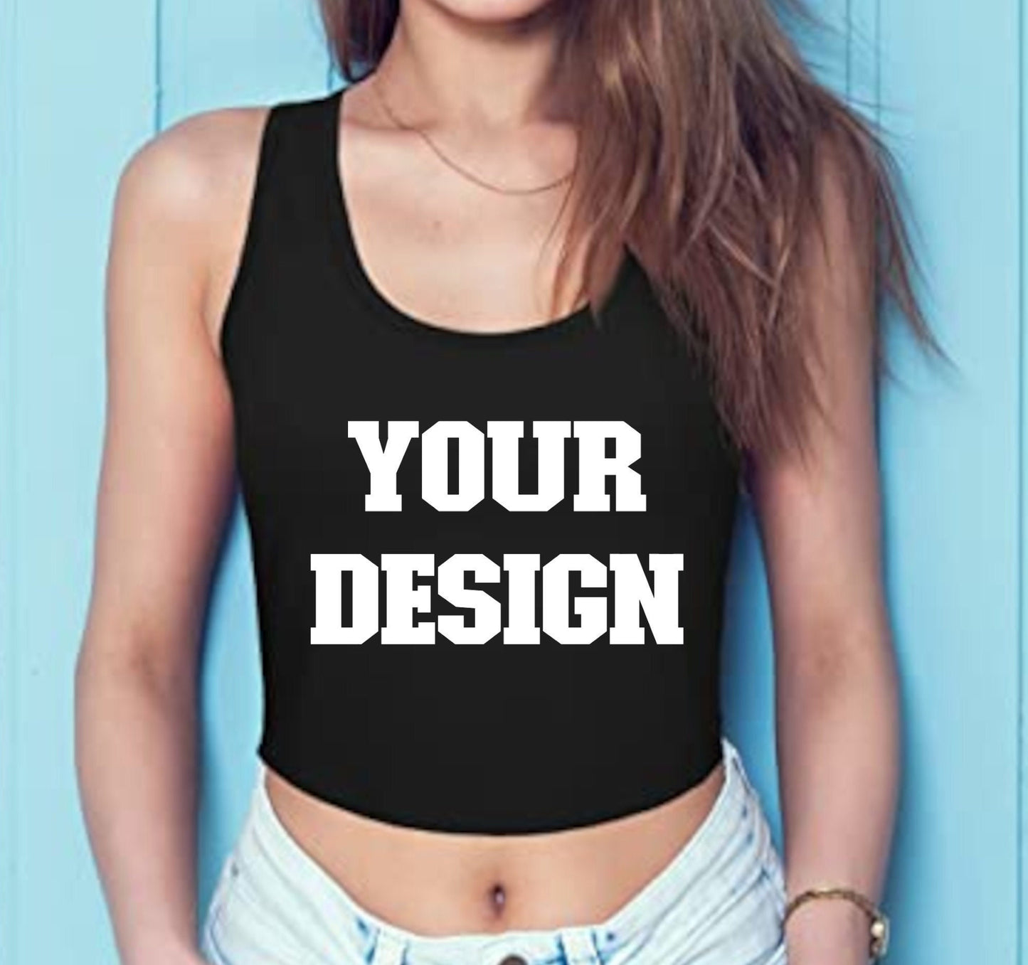 Customize Your Own Cropped Racerback Tank Top With Your Design