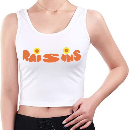 "Raisins" Cropped Racerback Tank Top